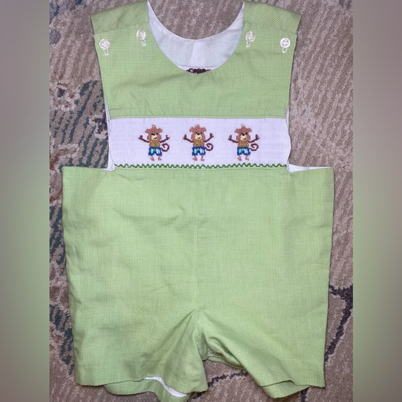 EUC Lolly Wolly Doodle monkey smock jon jon, 12m - Picture 1 of 2